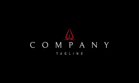 A vector red logo with an abstract image of a skyscraper in the form of an Stock Illustration