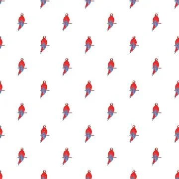 Vector red macaw parrots seamless tropical pattern 스톡 일러스트