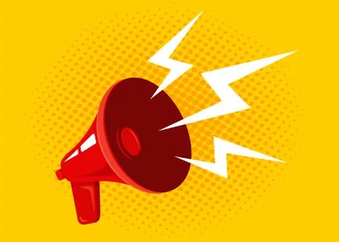 Vector red megaphone Stock Illustration