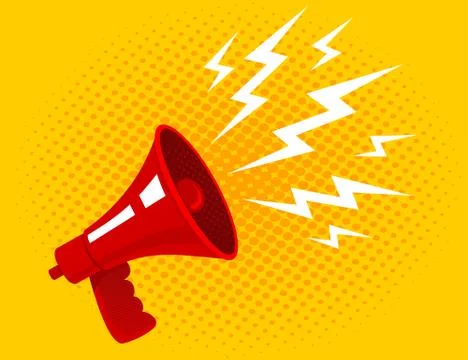 Vector red megaphone. Stock Illustration