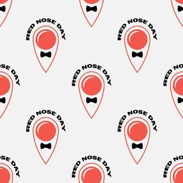 Vector Red nose day Seamless pattern. Fun print Stock Illustration