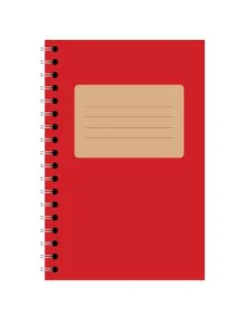 Vector red notebook with brown paper sign Stock Illustration