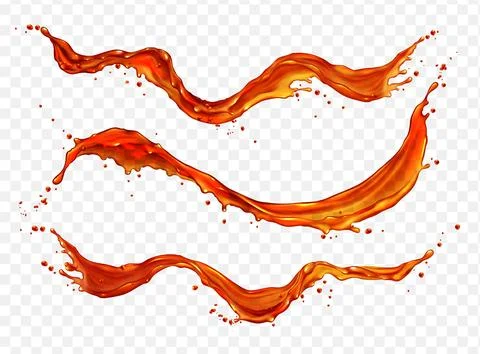 Vector red orange liquid fruit juice splash flow Stock Illustration