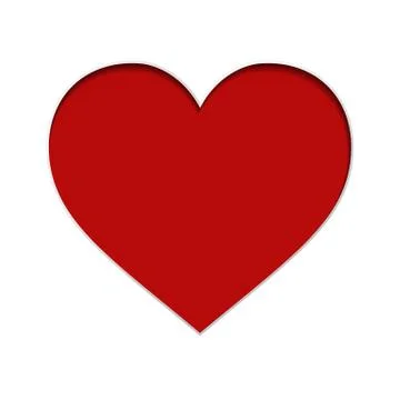 Vector red paper heart on white background Stock Illustration