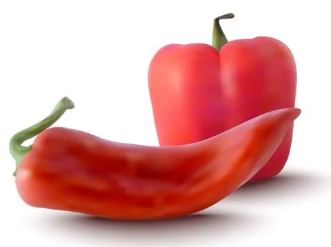 Vector red peppers Stock Illustration