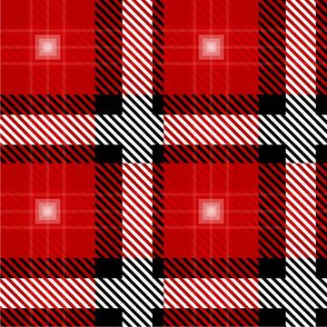 Vector Red Plaid Check Seamless Pattern in Geometric Abstract Style Can be used Stock Illustration
