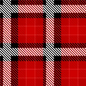 Vector Red Plaid Check Seamless Pattern in Geometric Abstract Style Can be used Stock Illustration