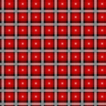 Vector Red Plaid Check Seamless Pattern in Geometric Abstract Style Can be used Stock Illustration