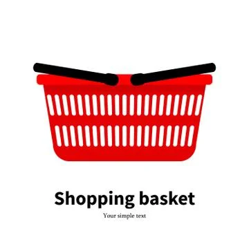 Vector red plastic empty shopping basket Stock Illustration