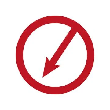 Vector red prohibition sign, no symbol isolated on white background. Stock Illustration