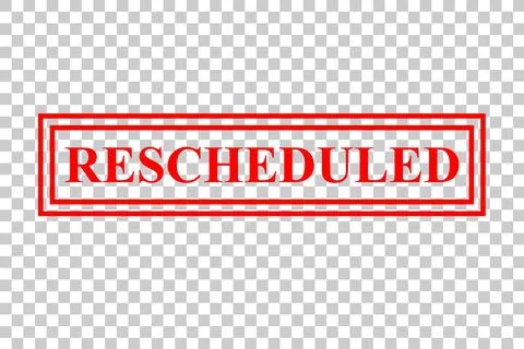 Vector Red Rectangle Rubber Stamp Effect, Rescheduled, re-scheduled Stock Illustration