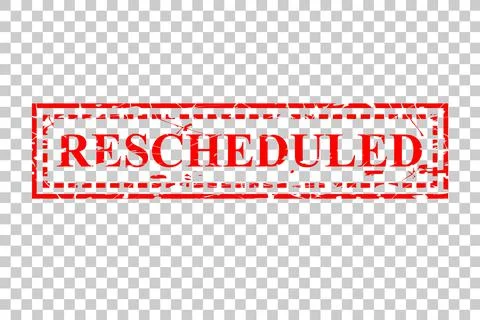 Vector Red Rectangle Rubber Stamp Effect, Rescheduled, re-scheduled Stock Illustration