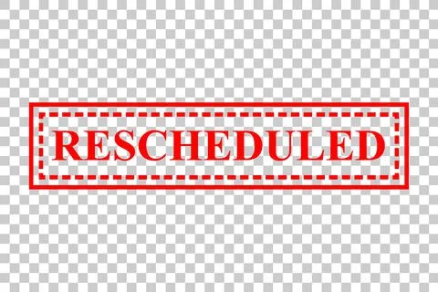 Vector Red Rectangle Rubber Stamp Effect, Rescheduled, re-scheduled Stock Illustration