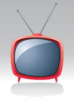 Vector red retro tv set Stock Illustration