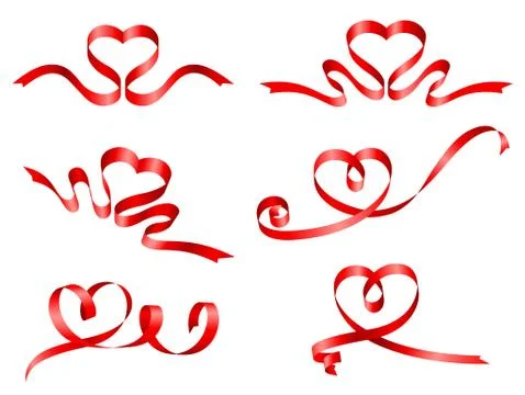Vector Red Ribbons Set Stock Illustration