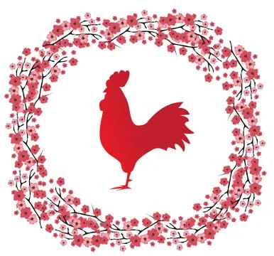 Vector red rooster Stock Illustration