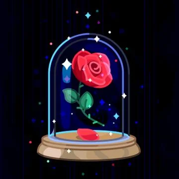 Vector red rose, glass flask Stock Illustration