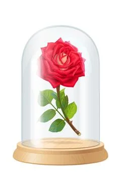 Vector red rose, glass flask Stock Illustration