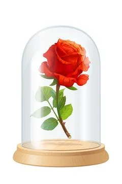 Vector red rose, glass flask Stock Illustration