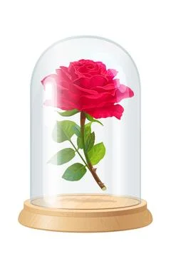 Vector red rose, glass flask Stock Illustration