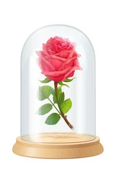 Vector red rose, glass flask Stock Illustration