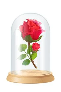 Vector red rose, glass flask Stock Illustration