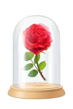 Vector red rose, glass flask Stock Illustration