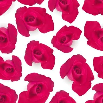 Vector red Rose seamless background Stock Illustration
