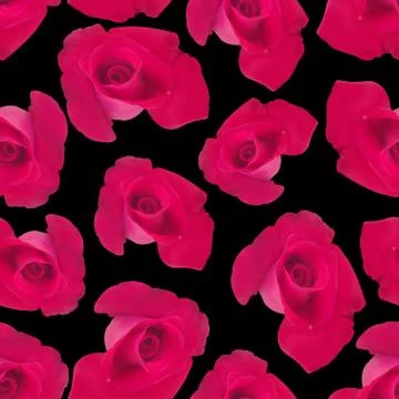 Vector red Rose seamless background Stock Illustration