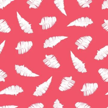 Vector red seamless pattern with fern leaves. Suitable for textile, gift wrap Stock Illustration