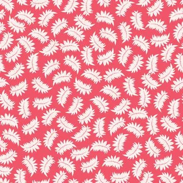 Vector red seamless pattern with tropical leaves. Suitable for textile, gift  Stock Illustration