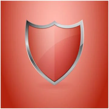 Vector red shield. Stock Illustration