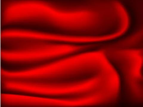 Vector red silk curtain with shadows and pelmet Stock Illustration