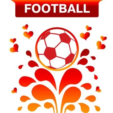 Vector Red Soccer ball isolated on white background. Bright Illu Stock Illustration