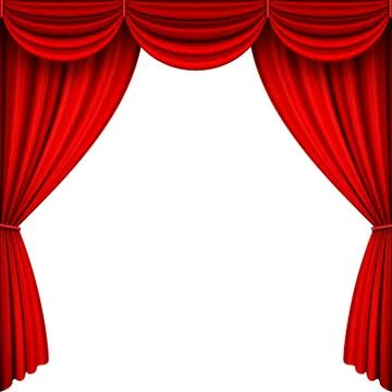 Vector Red Stage Curtains. Stock Illustration