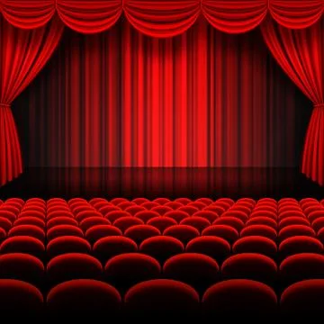 Vector Red Stage Curtains Stock Illustration