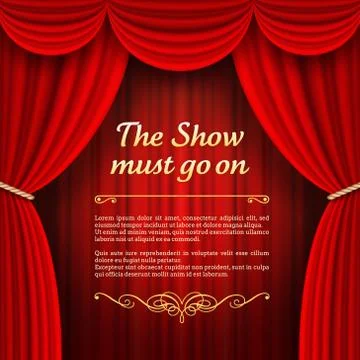 Vector Red Stage Curtains Illustrazione stock