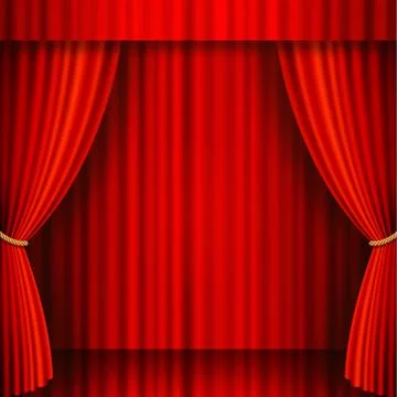 Vector Red Stage Curtains Stock Illustration