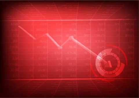 Vector : Red stock board and decreasing business graph Stock Illustration