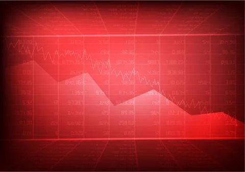 Vector : Red stock board and decreasing business graph Stock Illustration