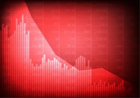 Vector : Red stock market on red background Stock Illustration