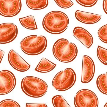 Vector Red Tomato seamless pattern Illustrazione stock