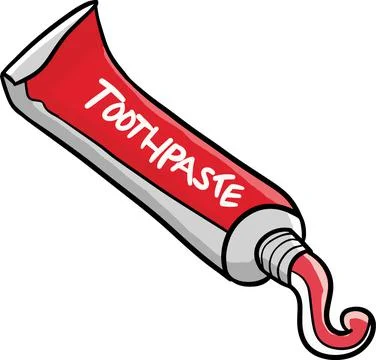 Vector of a red toothpaste with a white background Illustrazione stock
