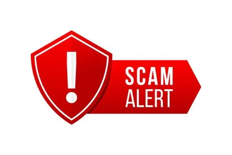 Vector Red Triangle Scam alert warning sign Stock Illustration
