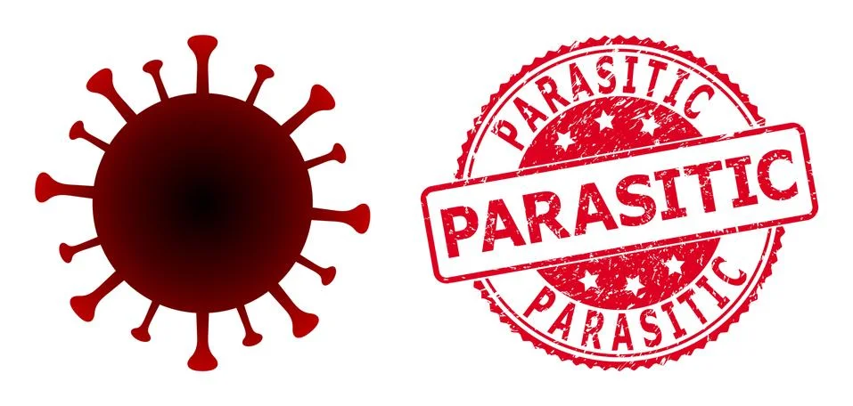 Vector Red Virus Flat Icon Symbol Stock-Illustration