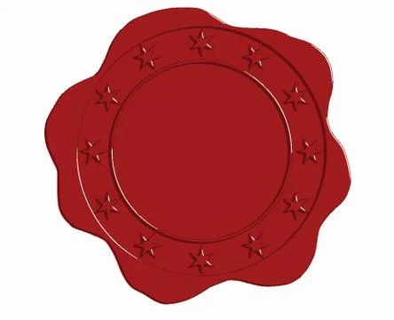 Vector red wax seal with star border Stock Illustration