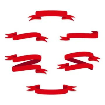 Vector Red Web Ribbons Set Stock Illustration