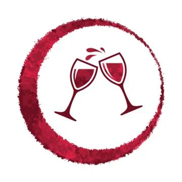 Vector red wine glass splash Stock Illustration