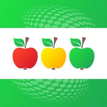 Vector red yellow green apple icons Stock-Illustration