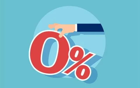 Vector of a red zero percent offered by businessman Stock Illustration